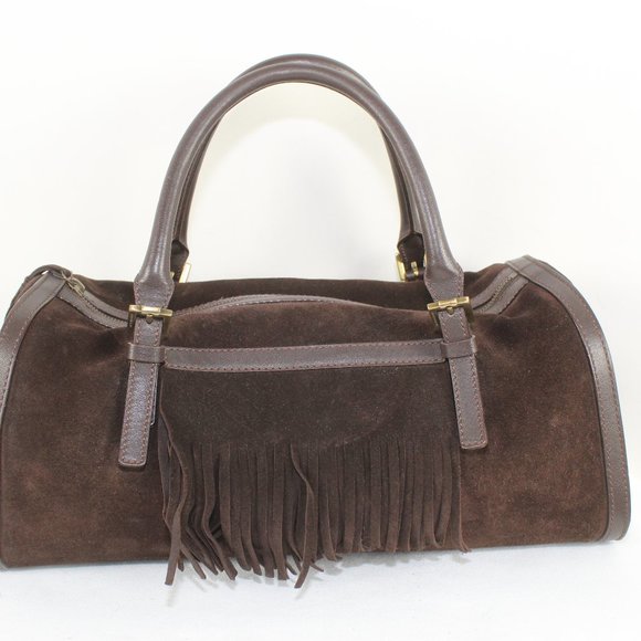 Burberry Bags Burberry Chocolate Brown Suede Fringe Shoulder Bag